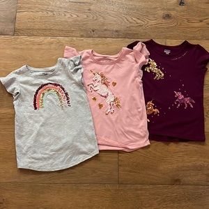 Jumping Beans Sequin Tee 3 pack for Toddler Girls Size 4 and 5